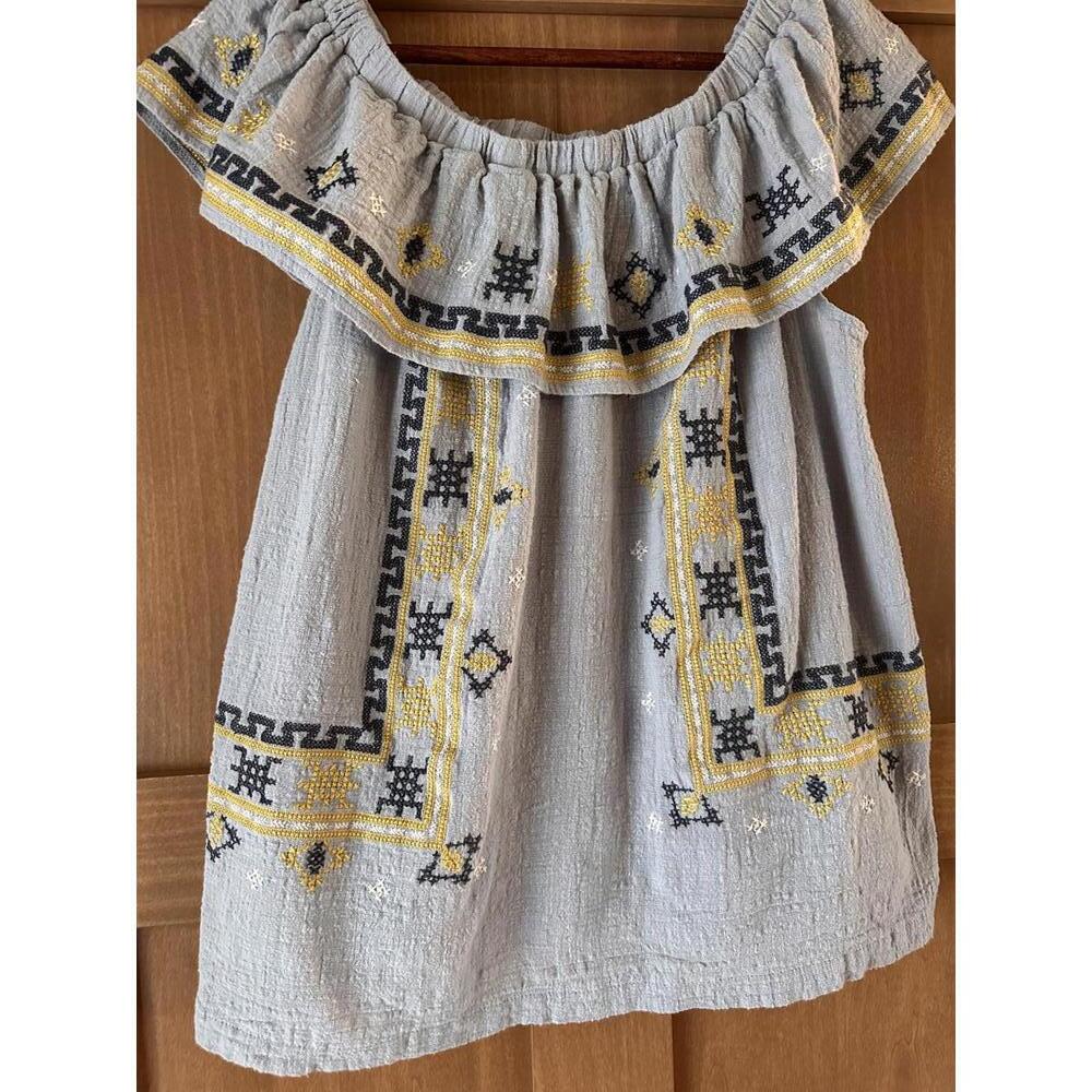 Easel Embroidered Off The Shoulder Ruffle Sleeveless Blouse Top Women’s Medium - Picture 3 of 11